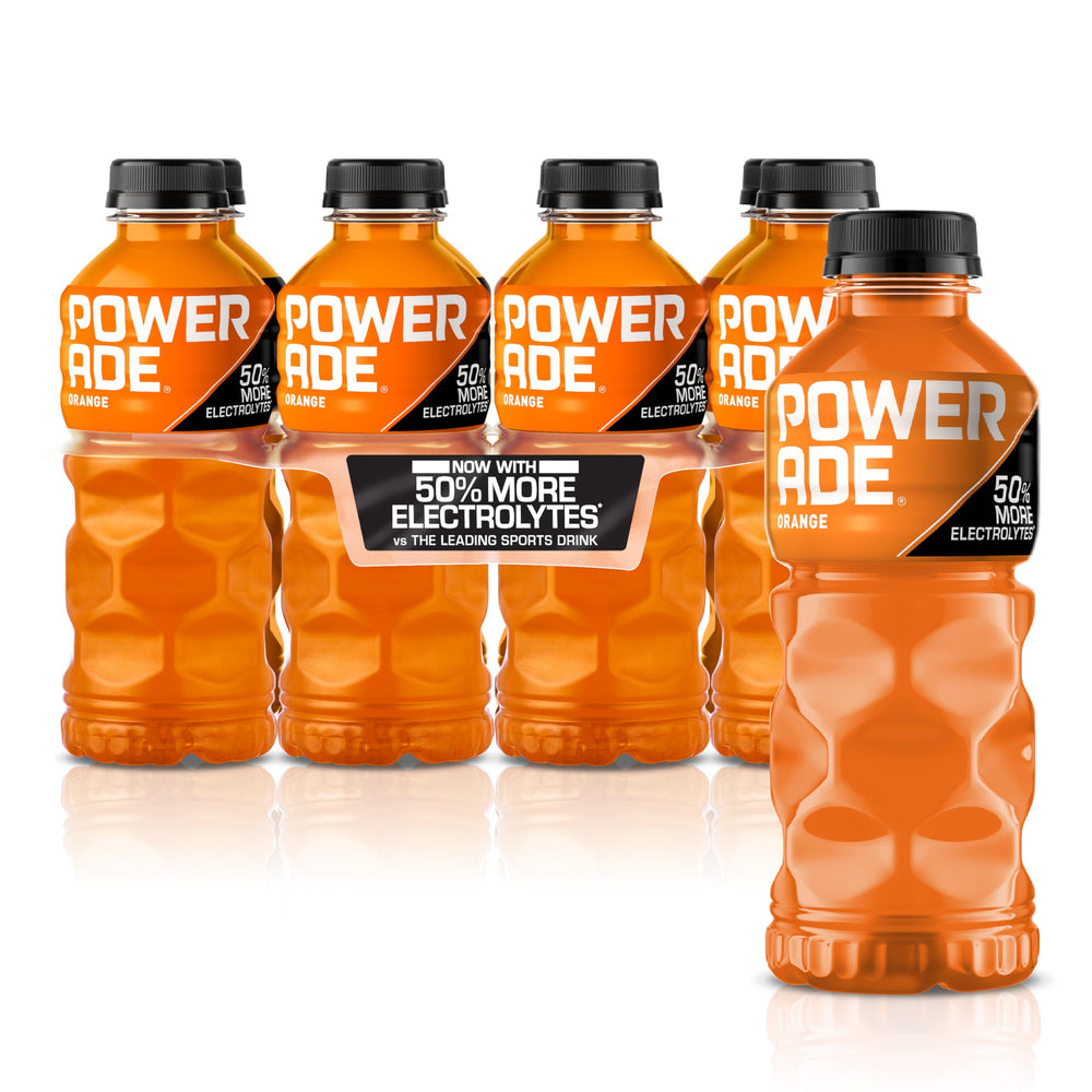 POWERADE Orange 20oz bottle front view for energizing hydration on the go