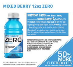 Powerade Zero Mixed Berry 8-pack display for on-the-go athletes