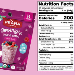 Prana Overnight Chia Oats Berry Fairy ready-to-eat bowl emphasizes convenience for busy mornings.