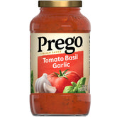 Prego Basil & Garlic jar front, ideal for quick family pasta night.