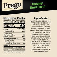Closeup of Prego Creamy Basil Pesto shows thick, silky texture for quick weeknight meals
