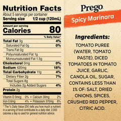 Prego Spicy Marinara jar lid top airtight reseal for leftovers