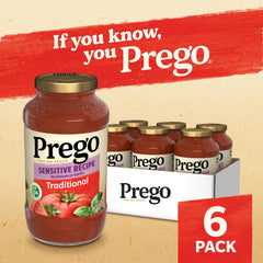 Prego traditional tomato sauce closeup emphasizing vine-ripened tomatoes