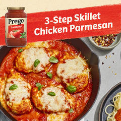 Prego vegan gluten-free sauce bottle emphasizes plant-based goodness for the family