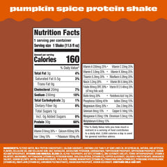 Premier Protein Pumpkin Spice being poured into a glass for post-workout fuel