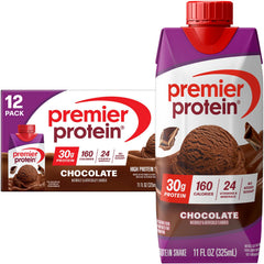 Premier Protein Chocolate Shake bottle for a quick high-protein snack.