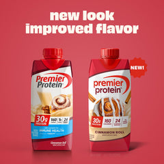 Premier Protein Shake Cinnamon Roll in a glass shows a creamy, satisfying sip.