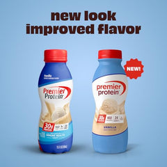 Premier Protein Vanilla Shake pour into glass for quick post-workout fueling.