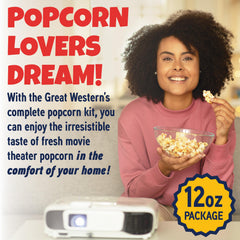 Premium America oil packet for evenly popped, flavorful kernels.