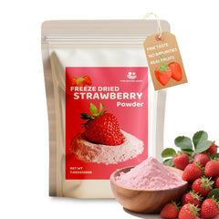 Premium Freeze Dried Strawberry Powder bag front shows authentic flavor.