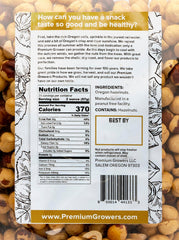 Premium Growers Willamette Valley hazelnuts in a resealable bag for on-the-go energy.