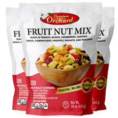 Premium Orchard Fruit Nut Mix bulk bag showing mixed nuts and dried fruit for on-the-go snacking.
