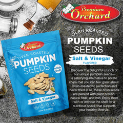 Premium Orchard pumpkin seeds dill flavor packaging showcasing versatile toppings options.