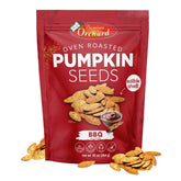 Premium Orchard BBQ pumpkin seeds packshot for on-the-go snacking.