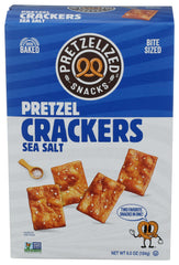 Pretzelized Snacks Crackers Pretzel Sea Salt packaging highlights premium pantry staple.