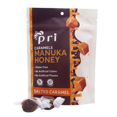 P.R.I Manuka Honey Salted Caramels packshot highlights a premium giftable treat.