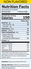 Close-up on Rice N Grinds ingredients using natural rice.