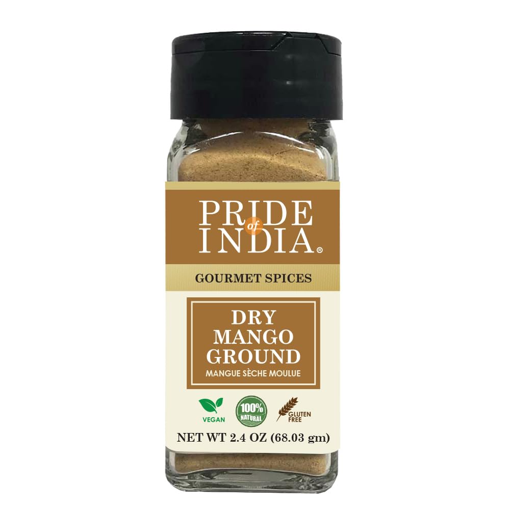 Pride of India amchur powder in a dual sifter bottle for precise tang.