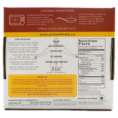 Pride Of India spicy chickpea papadum microwave-ready crisp for quick snacking.