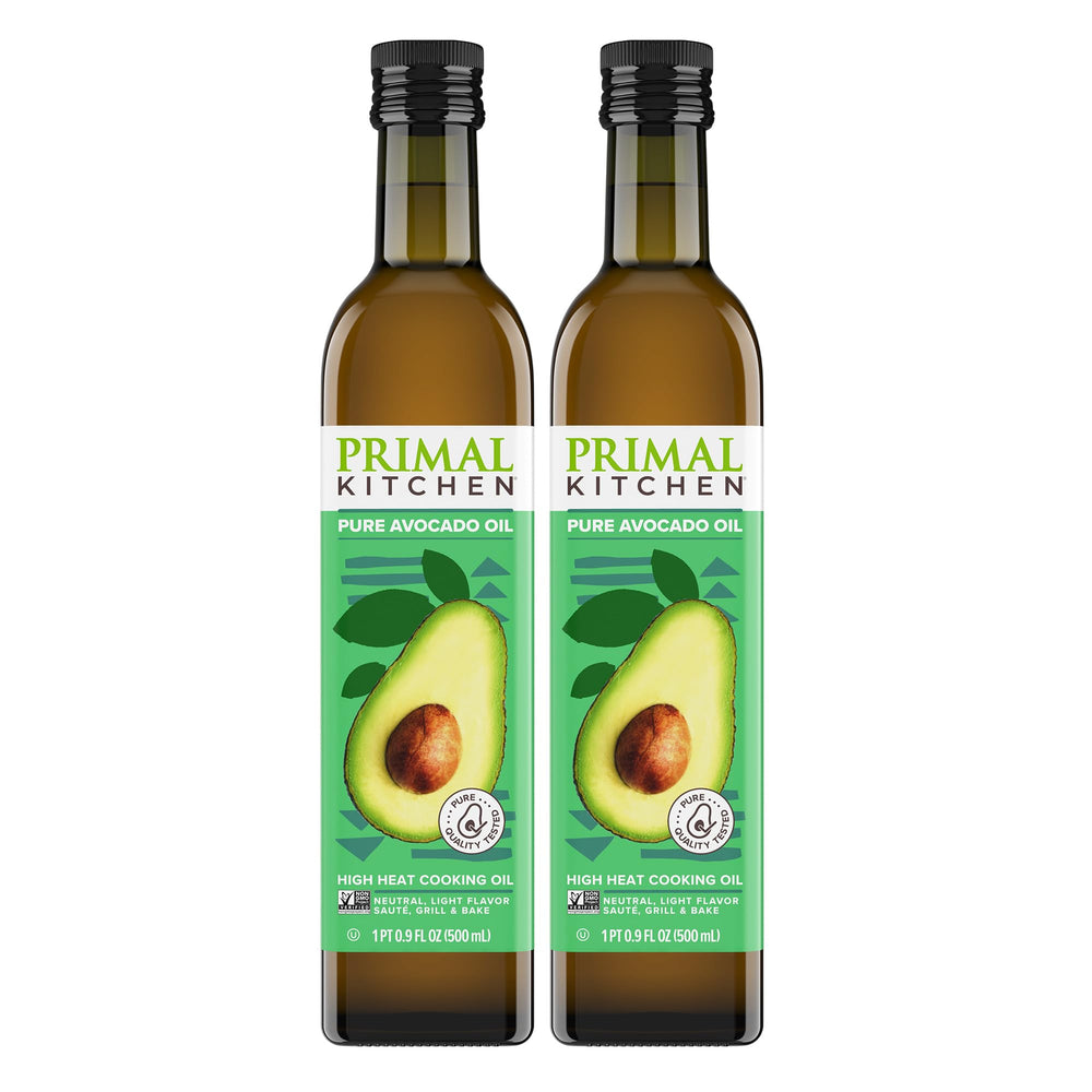 Primal Kitchen Avocado Oil bottle front, ready for high-heat cooking