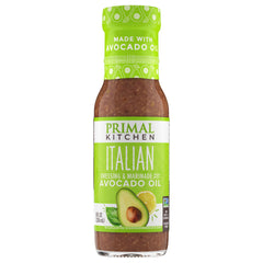 Primal Kitchen Italian Vinaigrette bottle closeup, ideal for crisp salads