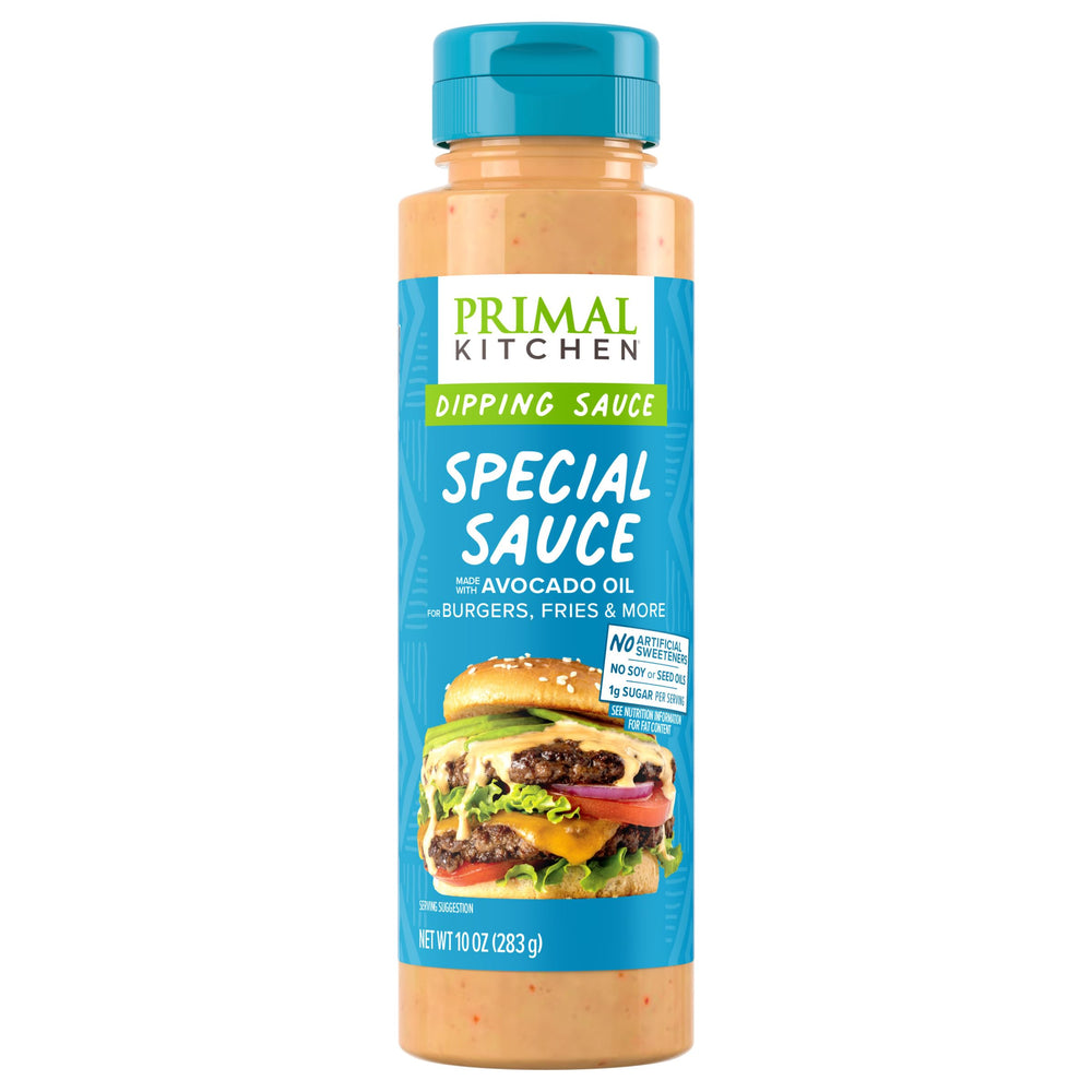 Primal Kitchen Sauce Dip Special Burger bottle shows premium flavor for burgers