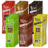 Primal Spirit vegan jerky sampler pack front view, ideal for on-the-go snacking.