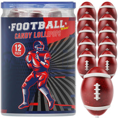 Primary Colors Candy Raspberry Football Lollipops 12-pack for party favors