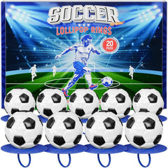 Primary Colors Candy soccer ball lollipop ring ideal for party favors and cake toppers