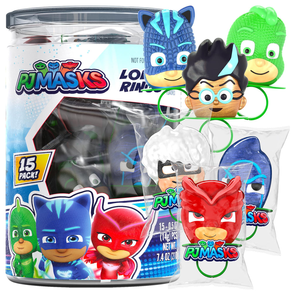 Primary Colors PJ Masks lollipop rings featuring Owlette, ideal for party favors