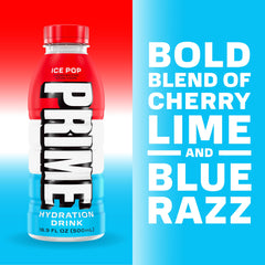 PRIME Hydration Ice Pop label art highlights natural flavors without artificial colors.