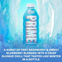 Snowball Slushy label highlights B vitamins and antioxidants for daily vitality.
