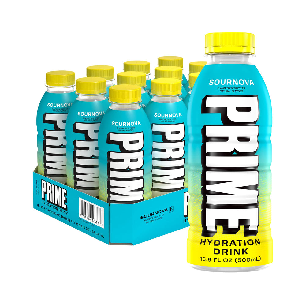 PRIME Hydration Sour Nova bottle top view for on-the-go hydration