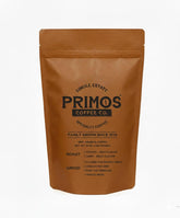 Primos Coffee Co. coarse-ground for French press delivering rich, full-bodied brew.