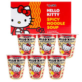 Prince Katsu Hello Kitty ramen cup pack front, six-pack convenience.