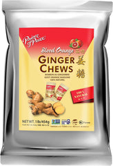 Prince of Peace Blood Orange Ginger Chews close-up showing candied ginger texture and flavor