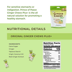 Prince Of Peace Ginger Chew Plus Lemon bag closeup showing chewy texture and lemon aroma