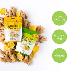Prince Of Peace Ginger Chew Plus Lemon ingredients with real ginger and lemon notes