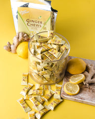 Prince of Peace ginger chew with lemon, chewy bite for quick flavor lift