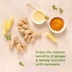 Prince of Peace iced ginger honey turmeric brew in glass for refreshing flavor