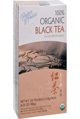 Prince of Peace organic black tea bags in box ready to brew a soothing cup.