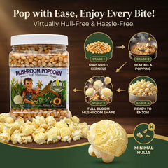 Stovetop popping action with Signature Easy Pop kernels for premium texture.