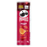 Pringles Ketchup potato chips in a front-pack view, perfect for sharing at gatherings.