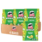 Pringles Mingles dill pickle ranch bowtie puffs offer crisp snack-time variety.