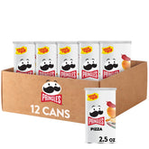 Pringles Pizza Crisps can, convenient snack on the go.