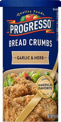 Progresso garlic and herb bread crumbs topping a fish dish for flavor.