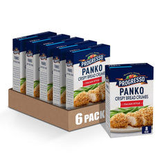 Progresso Italian-style panko breadcrumbs front-label for versatile coatings.