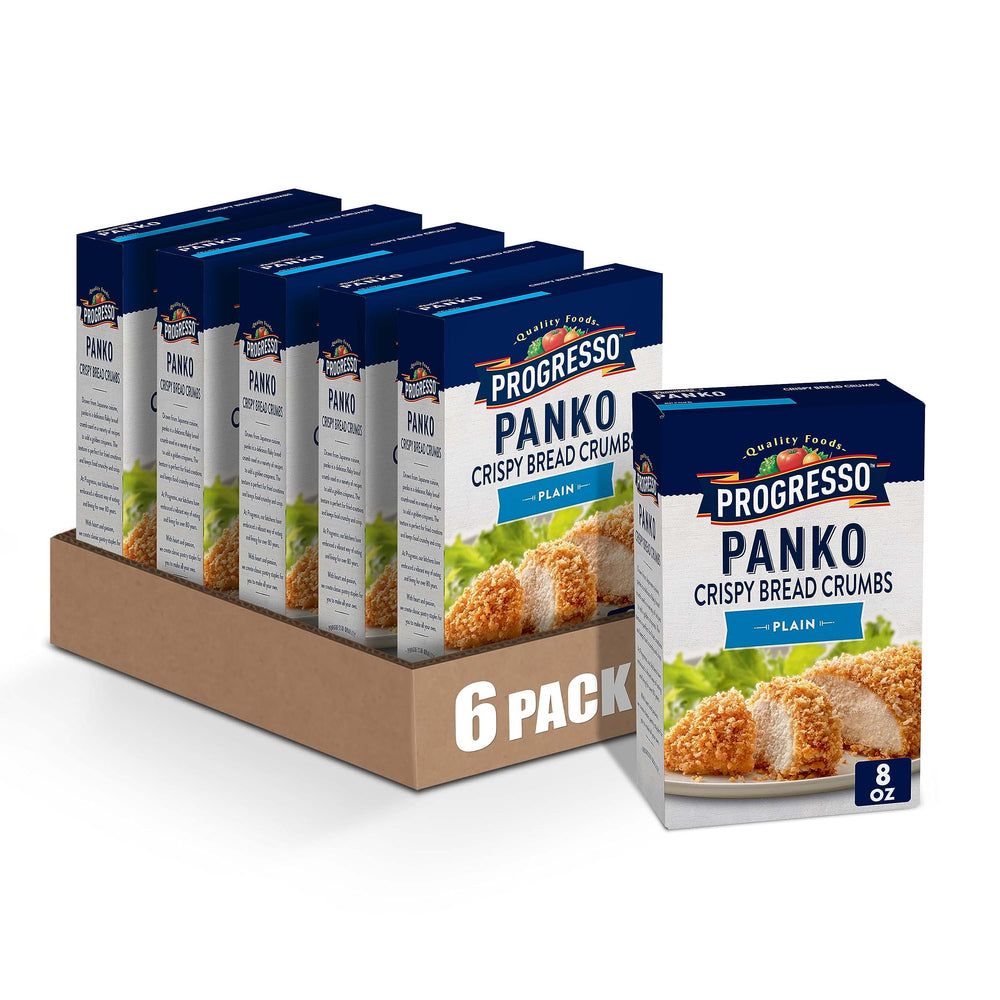 Progresso Panko Crispy Bread Crumbs plain 8oz six-pack for versatile breading and crunch