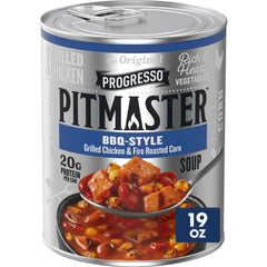 Progresso Pitmaster BBQ Style can front view showing protein-rich soup
