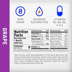 Propel Grape bottle label highlights vitamins B and C for daily hydration.